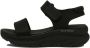 Skechers Zwarte Plateau Velcro Platte Sandalen Black Dames - Thumbnail 5