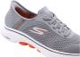 Skechers Go Walk 7 Free Hand 2 Heren Instappers Grijs Oranje - Thumbnail 12