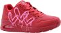 Skechers Uno Goldcrown Dripping Heart Sneaker Dames Rood Roze - Thumbnail 2