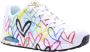 Skechers Sneakers met sleehak UNO-SPREAD THE LOVE Vrijetijdsschoen lage schoen veterschoen met coole graffiti-print - Thumbnail 7