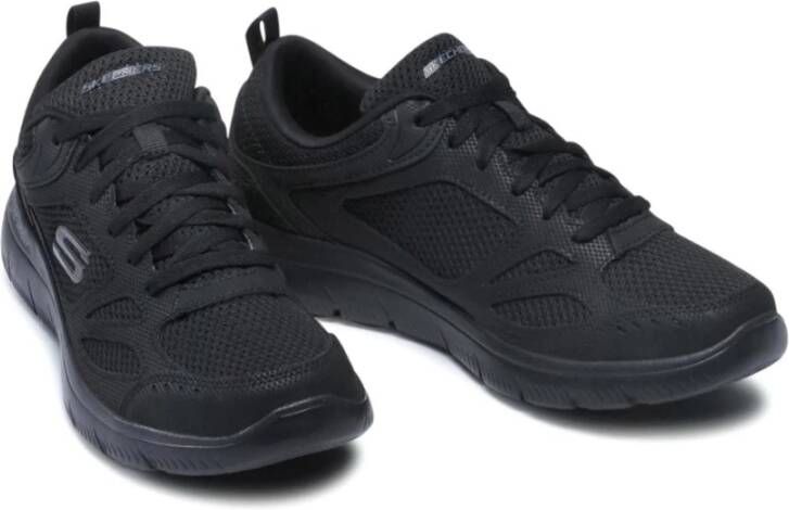 Skechers Sportieve Textiel Sneakers voor Heren Zwart Heren