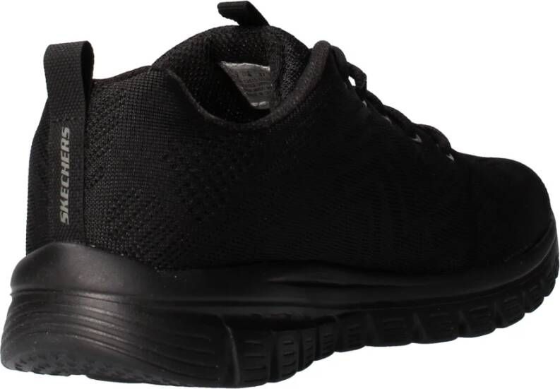 Skechers Sportieve Gebreide Sneaker Black Dames