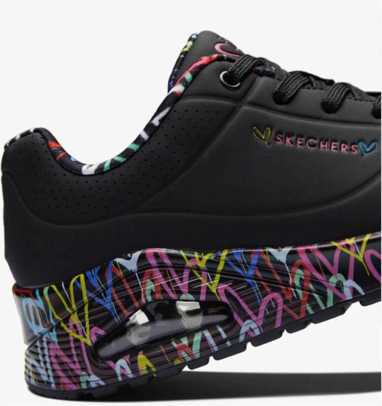 Skechers Sneakers met sleehak UNO-LOVING LOVE Vrijetijdsschoen lage schoen veterschoen met coole graffiti-print - Foto 8