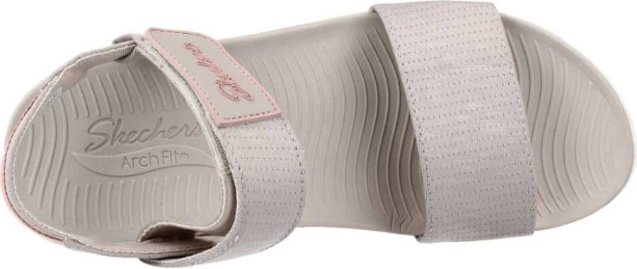 Skechers Stijlvolle Platte Sandalen voor Vrouwen Beige Dames