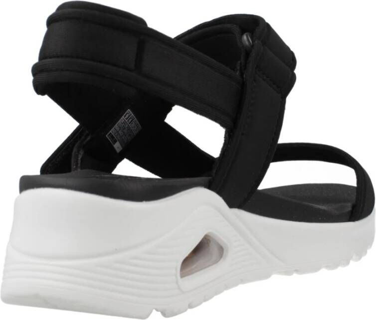 Skechers Stijlvolle Platte Sandalen voor Vrouwen Black Dames