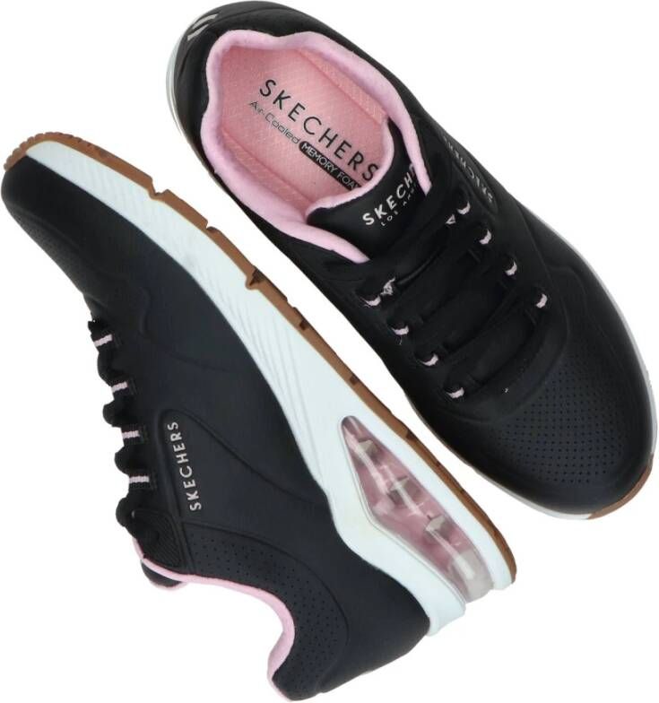 Skechers Uno 2nd Best Sneaker Zwart Roze Zwart Dames