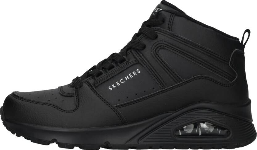 Skechers Klassieke Uno Veterschoen Zwart Heren