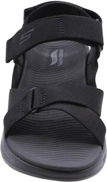 Skechers Stijlvolle Platte Sandalen voor Vrouwen Black Dames