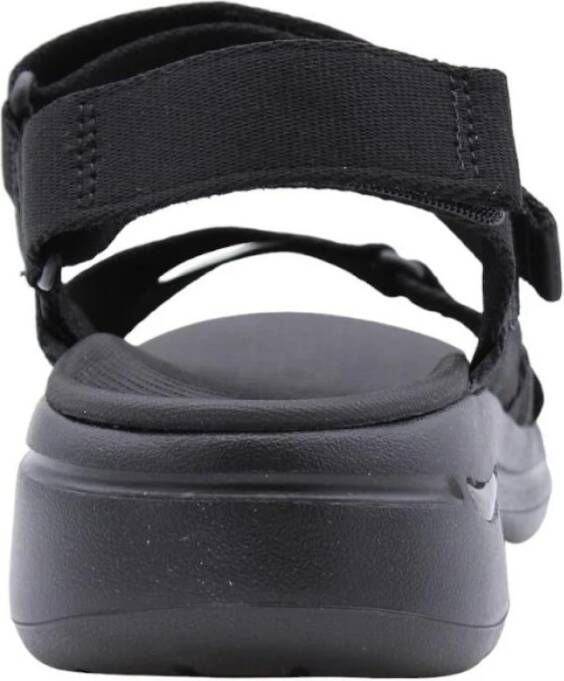 Skechers Stijlvolle Platte Sandalen voor Vrouwen Black Dames