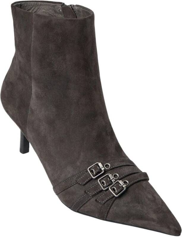 Sofie Schnoor Steen Grijs Stiletto Laars met Bandjes