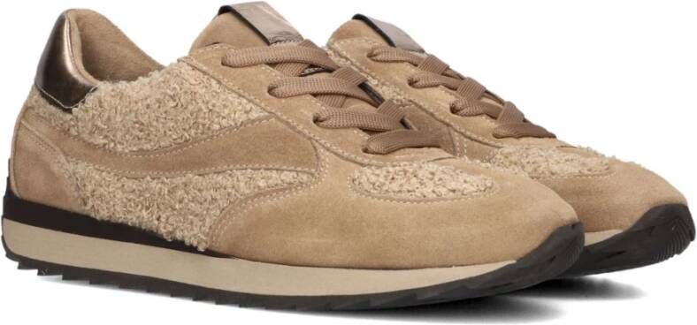 Softwaves Beige Suède Lage Sneakers