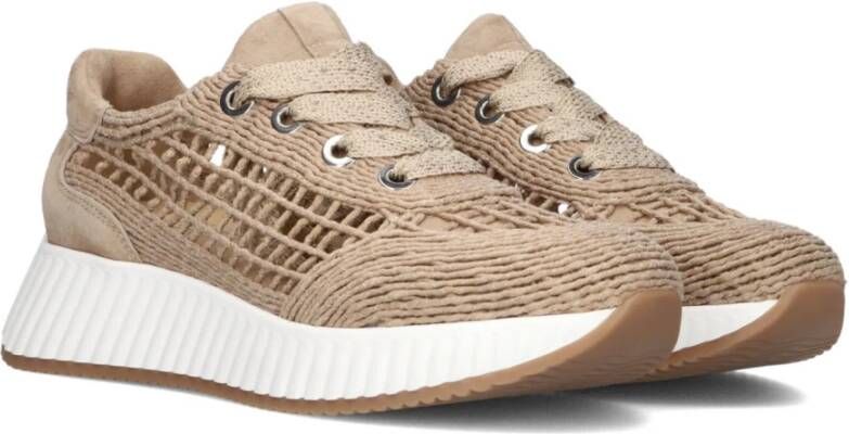 Softwaves Trendy Lage Sneakers Beige Dames