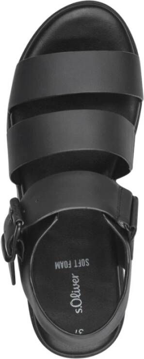 s.Oliver Zwarte Casual Platte Sandalen Vrouwen Black Dames