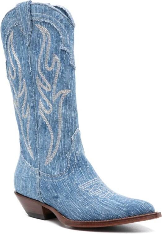 Sonora Heldere Blauwe Denim Texaanse Laarzen