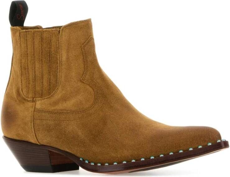 Sonora Suede Mini Enkellaarzen 4cm Hak Brown Dames