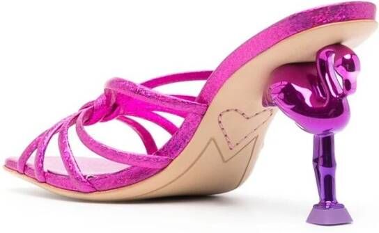 Sophia Webster Flo Flamingo Leren Sandalen Pink Dames