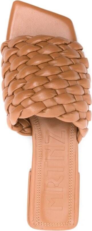 Souliers Martinez Gevlochten leren sandalen Beige Dames