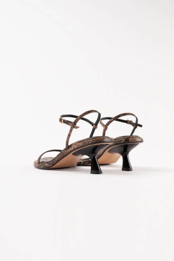 Souliers Martinez Python Leren Sandalen Brown Dames