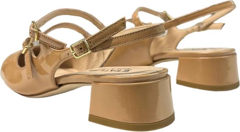 Status Lakleren Sandalen met Enkelbanden Brown Dames