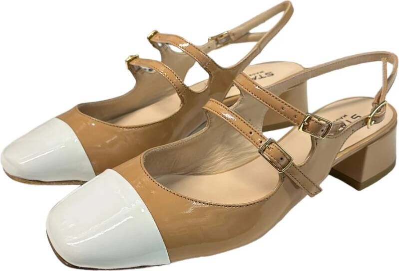 Status Lakleren Sandalen met Enkelbanden Brown Dames