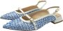 Status Leren en raffia ballerina schoenen Blue Dames - Thumbnail 2