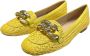 Status Leren en raffia ballerina schoenen Yellow Dames - Thumbnail 2