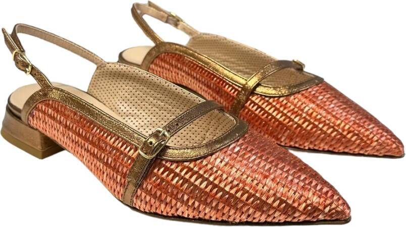 Status Raffia Ballerina Lage Polyester Schoenen Orange Dames