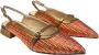 Status Raffia Ballerina Lage Polyester Schoenen Orange Dames - Thumbnail 2