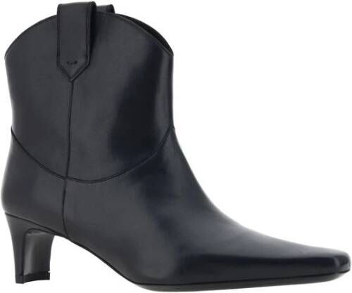 Staud Western Wally Leren Enkellaarzen Black Dames