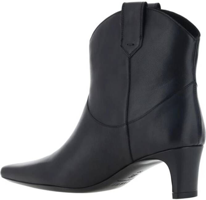 Staud Western Wally Leren Enkellaarzen Black Dames
