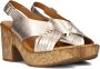 Stefano Lauran Sandalen Mannen Damesschoenen Leer Blokhak hoogte S3110 Goud - Thumbnail 4