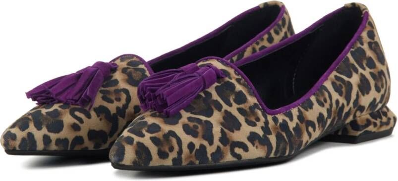 Stefano Lauran Instapschoenen Leopard Bruin Dames