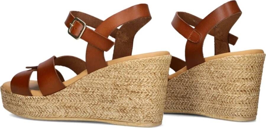Stefano Lauran Leren Sandalen in Cognac Kleur