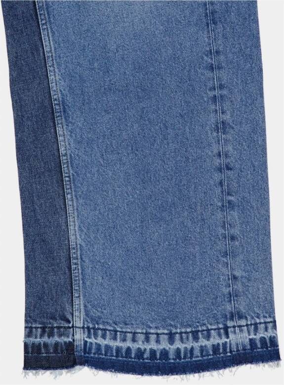Stella McCartney Blauwe Twee-Tinten Wassing Slouchy Rechte Pijp Jeans