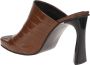 Stella McCartney Bruine Croco Print Hoge Hakken Clogs - Thumbnail 2