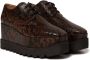 Stella McCartney Bruine Snakeskin Platform Sneakers Veters - Thumbnail 2