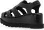 Stella Mccartney Sandalen Black Wedge Sandals With Adjustable Ankle Strap in zwart - Thumbnail 6