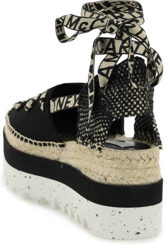 Stella Mccartney Gaia Sleehak Espadrilles met Logoed Linten Multicolor Dames