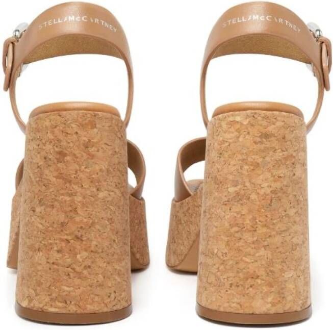 Stella Mccartney Gespte Plateau Sandalen in Kameel Brown Dames