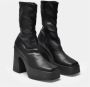 Stella Mccartney Zwarte elastische eco-leren laarzen met vierkante neus Black Dames - Thumbnail 10