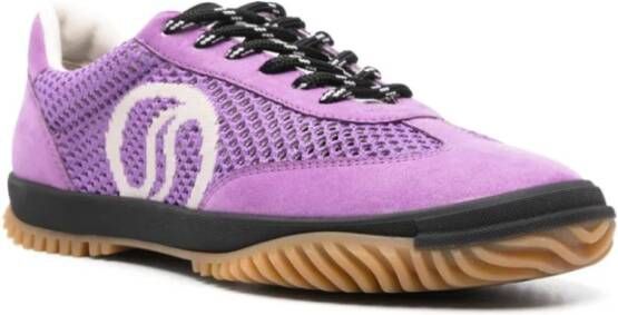 Stella Mccartney Paarse Mesh Sneakers S-Wave Logo Purple Dames