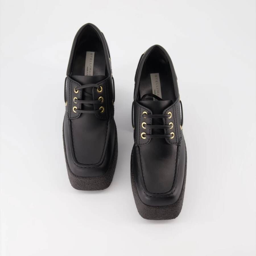 Stella Mccartney Platform Lace-Up Chunky Heels Black Dames