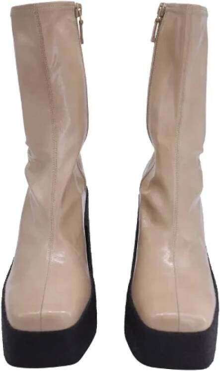Stella McCartney Pre-owned Leather boots Beige Dames