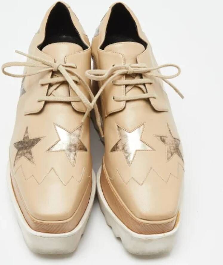 Stella McCartney Pre-owned Leather sneakers Beige Dames