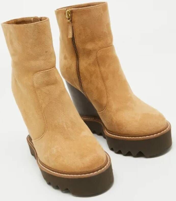 Stella McCartney Pre-owned Suede boots Brown Dames