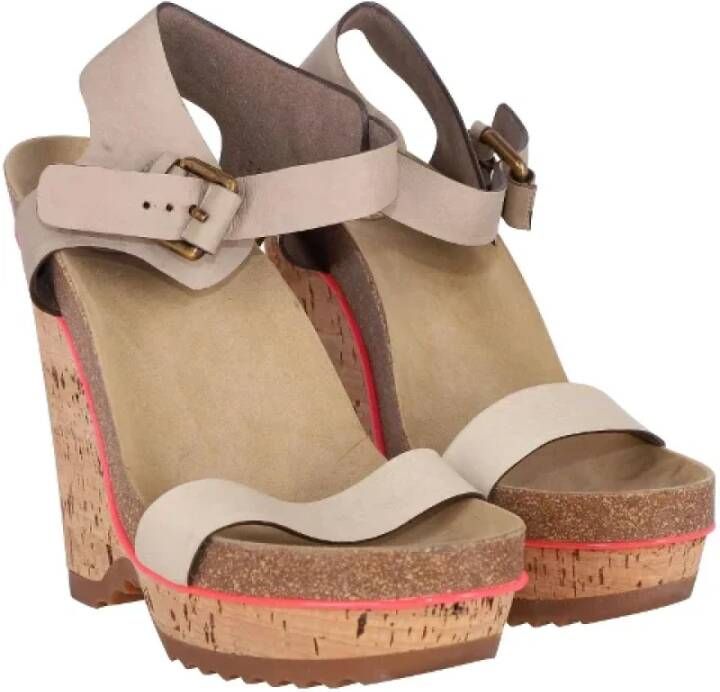 Stella McCartney Pre-owned Suede sandals Beige Dames