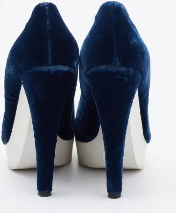 Stella McCartney Pre-owned Velvet heels Blue Dames