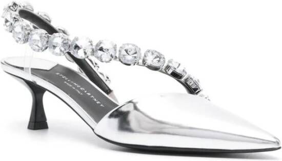 Stella Mccartney Schoenen met spiegelende afwerking en kristallen versiering Gray Dames
