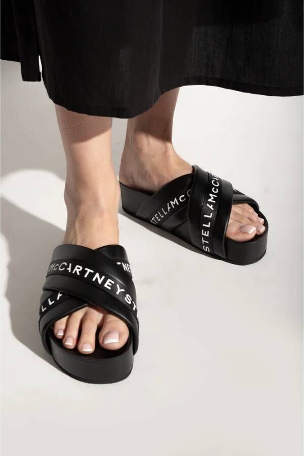 Stella Mccartney Teenslippers Sliders Zwart Dames