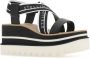 Stella Mccartney Tweekleurige stoffen platformsandalen Black Dames - Thumbnail 2